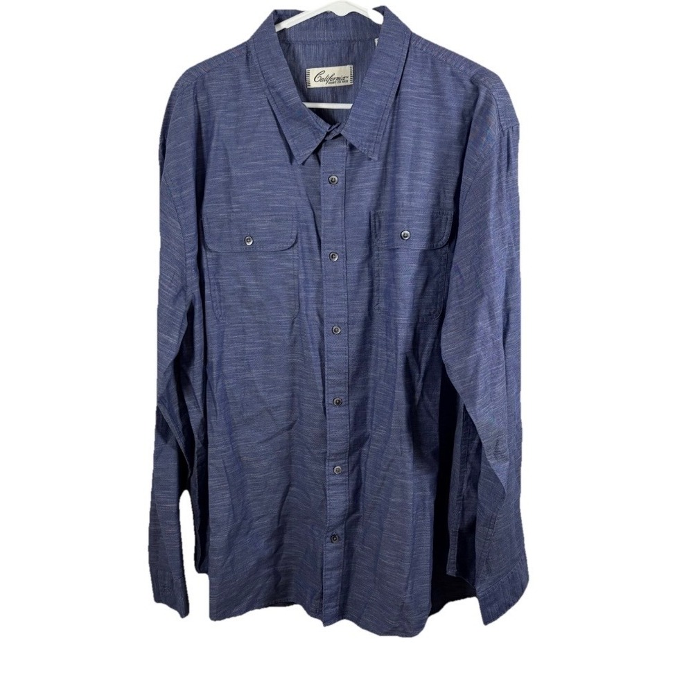 California Shirt Co Button Down Shirt Men 2XL Stitch Fix Blue Work‎ Classic EUC
